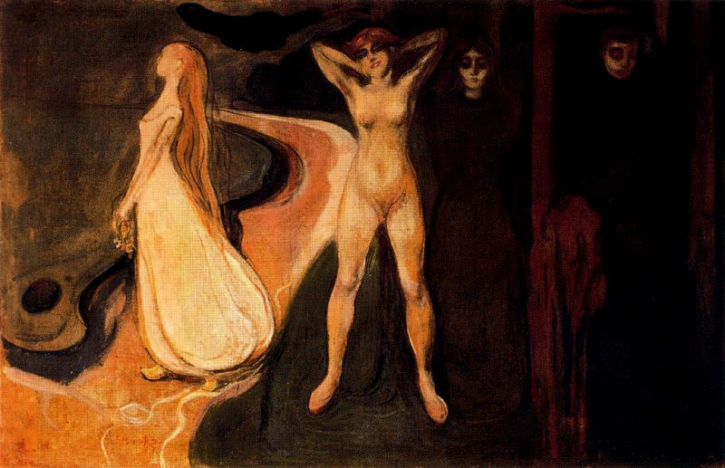 The Three Stages of Woman (Sphinx), 1894 - Edvard Munch Painting
